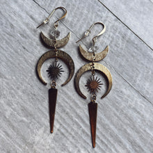 Load image into Gallery viewer, Moon Rising Herkimer Diamond Earrings
