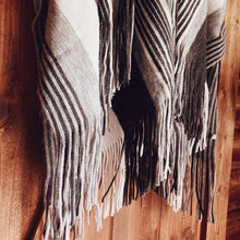Load image into Gallery viewer, Gray Ruana Fringe Shawl
